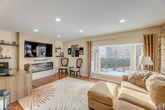 living room featuring light hardwood / wood-style flooring