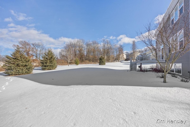 view of snowy yard