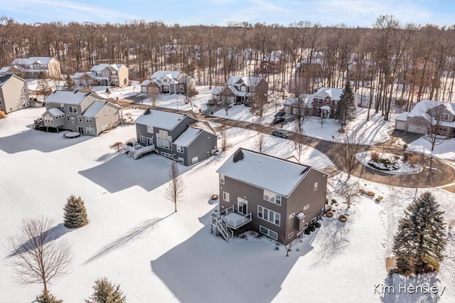 view of snowy aerial view