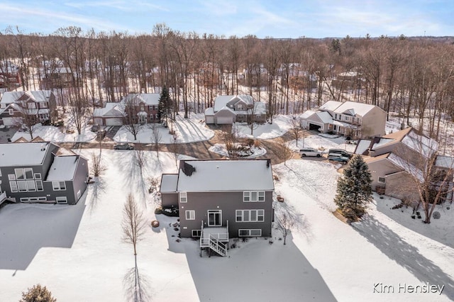 view of snowy aerial view