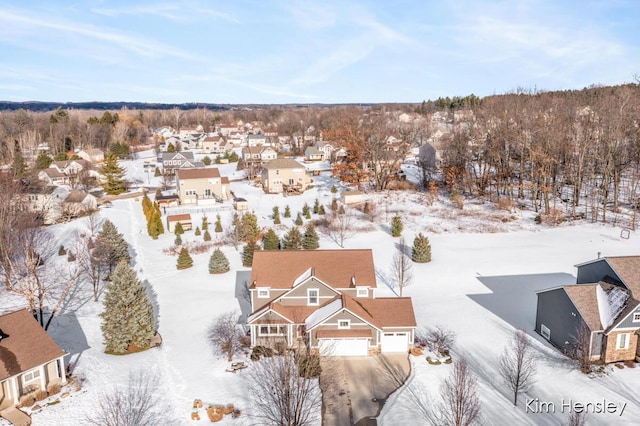 view of snowy aerial view