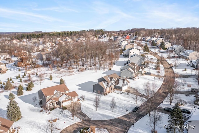 view of snowy aerial view