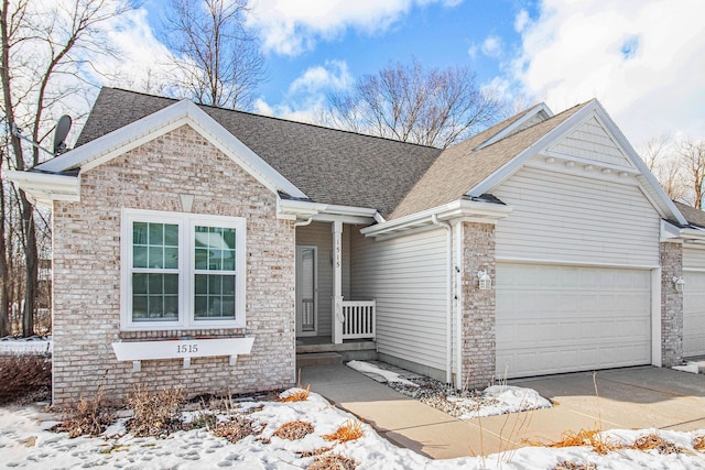 view of front of home with a garage