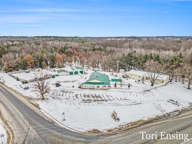 view of snowy aerial view