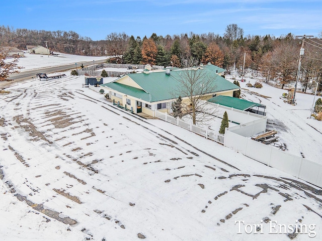 view of snowy aerial view