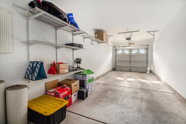 garage featuring a garage door opener