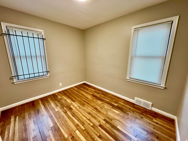 spare room with wood-type flooring