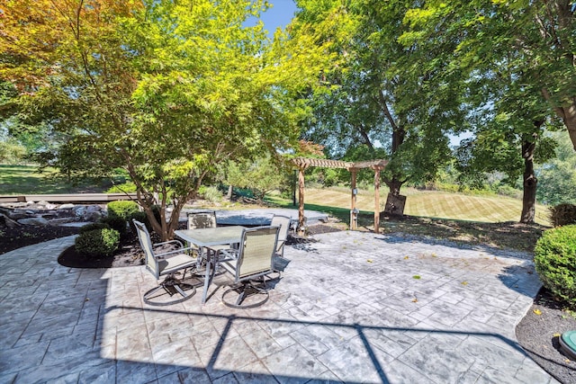 view of patio with a pergola