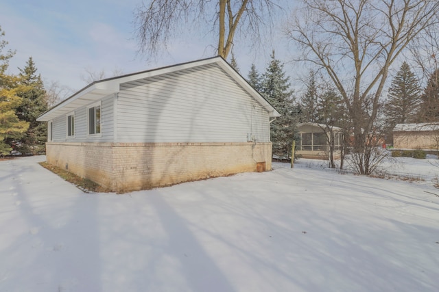 view of snowy exterior