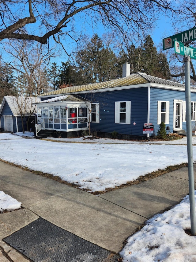 view of single story home