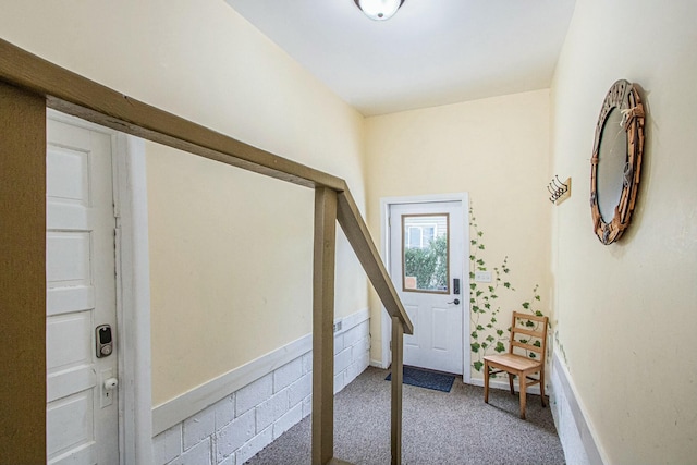 view of carpeted entryway