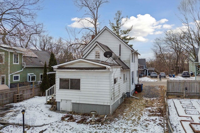 view of snowy exterior