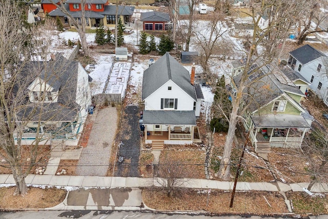 view of snowy aerial view