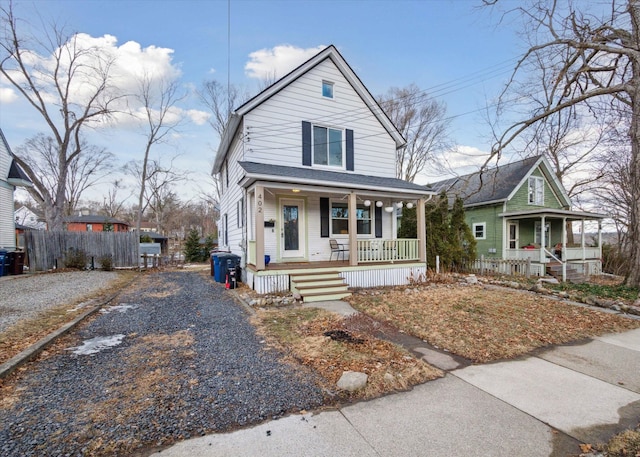 view of front of property with a porch