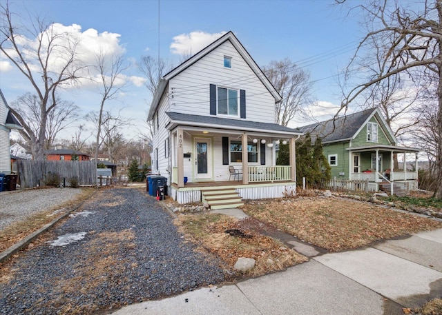 view of front of house with covered porch