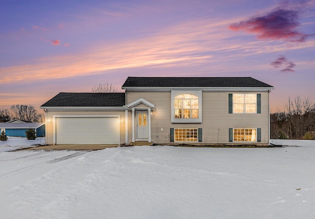 view of front facade with a garage