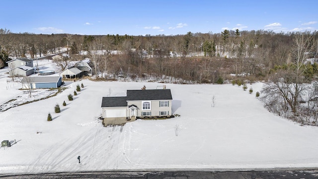 view of snowy aerial view