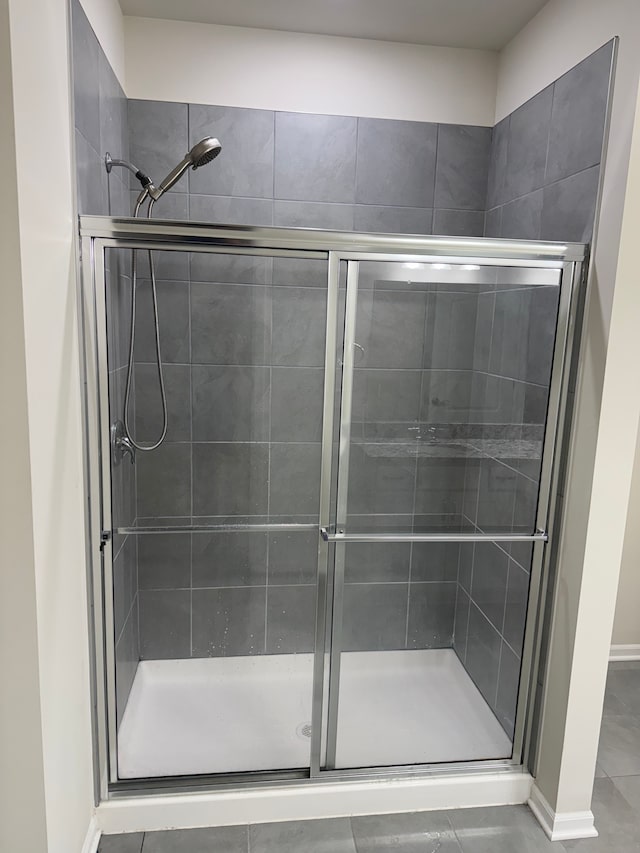 bathroom featuring walk in shower