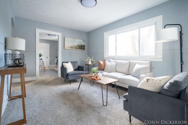 living room featuring carpet floors