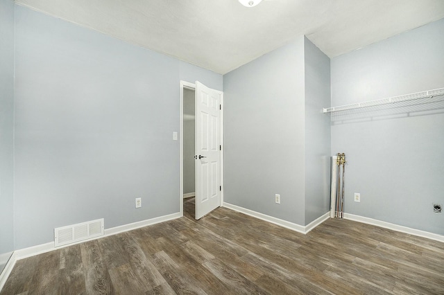 interior space with dark wood-type flooring