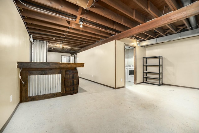 basement with washer / dryer