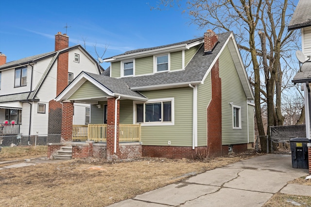 view of front of property with covered porch