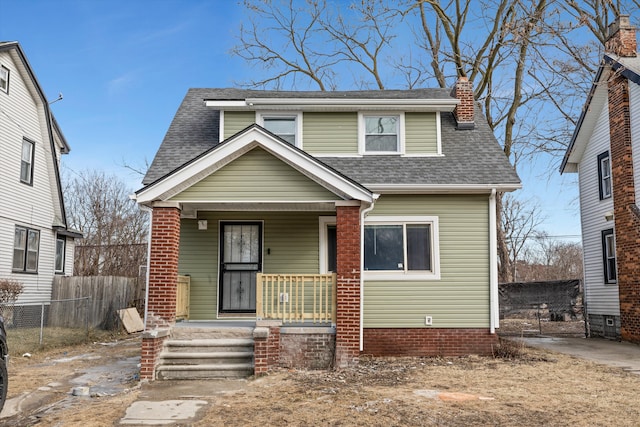 view of front of property with a porch