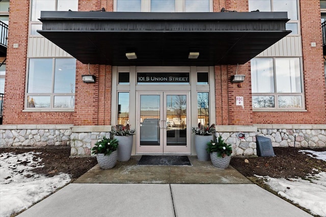 entrance to property with french doors