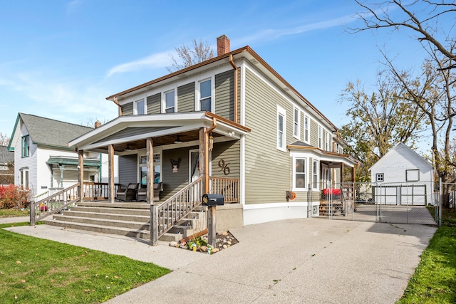 view of front of home with covered porch