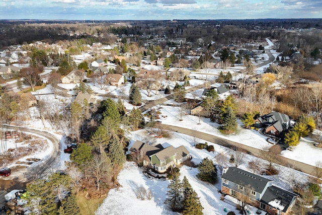 view of snowy aerial view