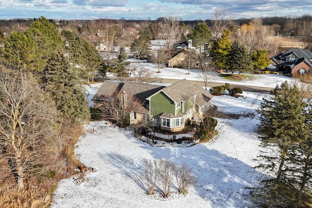 view of snowy aerial view