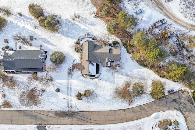 view of snowy aerial view