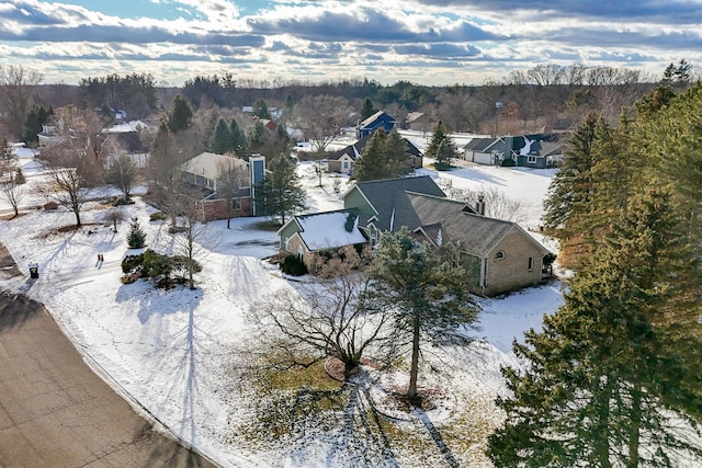 view of snowy aerial view