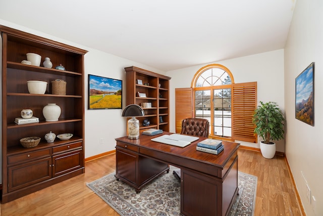 office area featuring light wood-type flooring