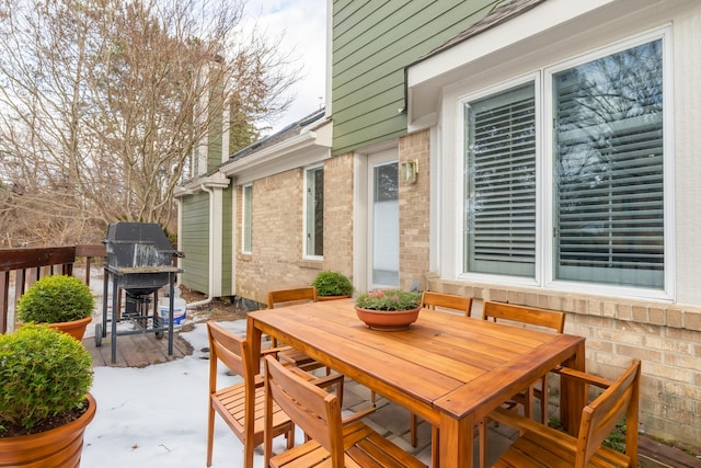 view of patio featuring area for grilling