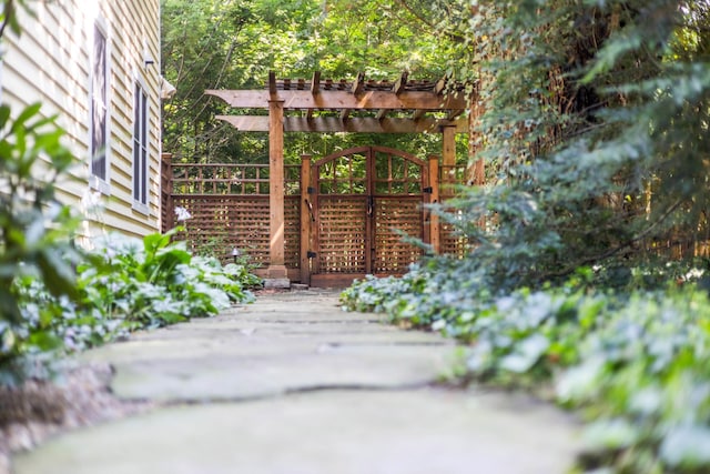 view of patio / terrace featuring a pergola