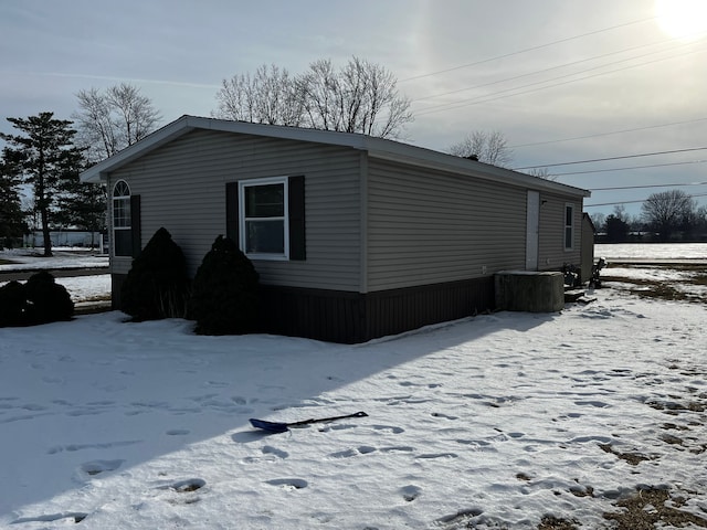 view of snowy exterior