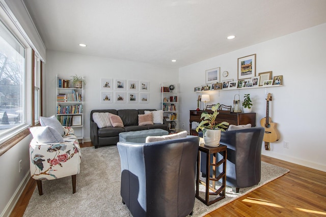 living room featuring light hardwood / wood-style flooring