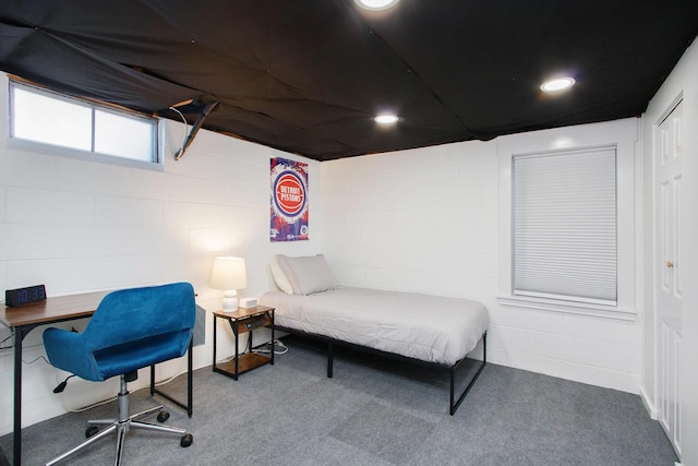 bedroom featuring carpet flooring