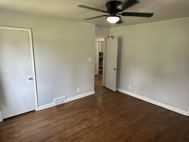 11409 College St, Detroit, MI 48205 - unfurnished bedroom with dark wood-type flooring and ceiling fan