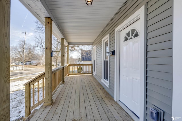 deck with a porch