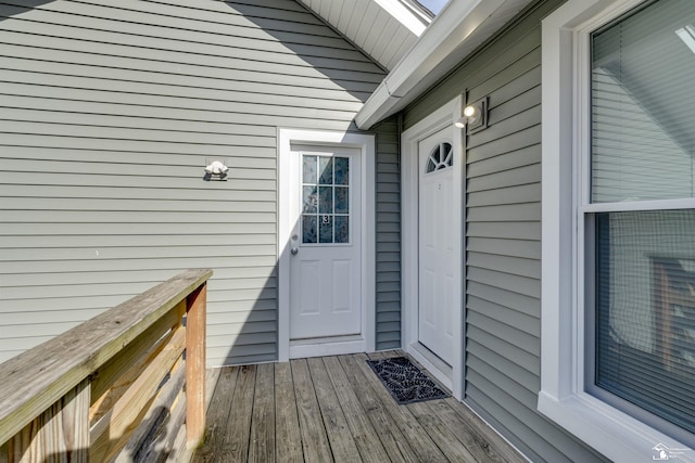 view of doorway to property