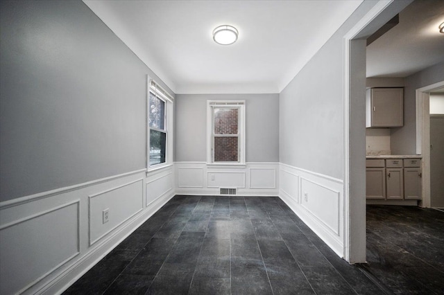 view of unfurnished dining area