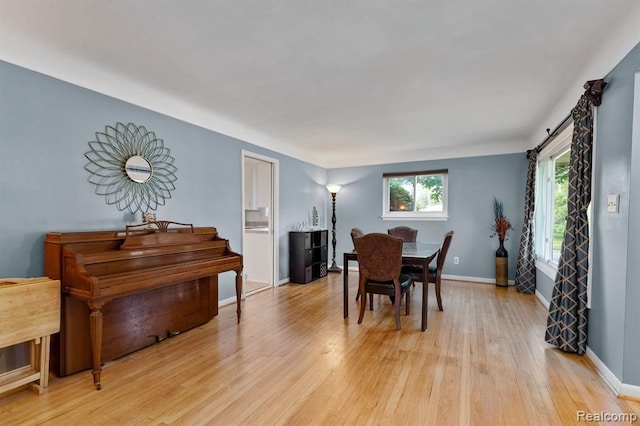 dining room featuring a wealth of natural light and light wood-type flooring