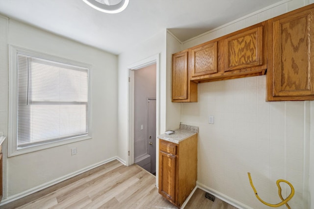 kitchen featuring light hardwood / wood-style flooring