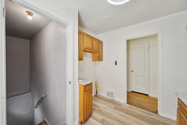 kitchen featuring light hardwood / wood-style flooring