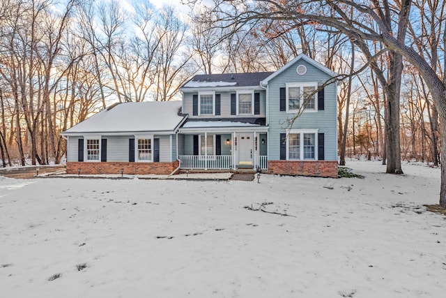 view of front of property featuring covered porch