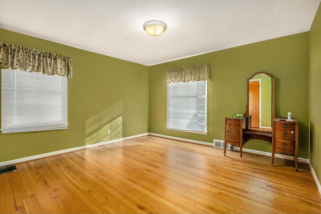 empty room featuring light wood-type flooring