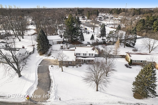 view of snowy aerial view