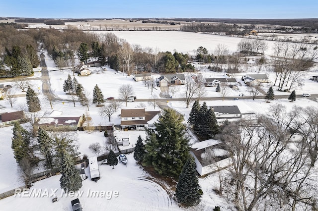 view of snowy aerial view